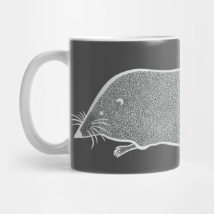 Pygmy Shrew Ink Art - cute animal design - on dark colors Mug